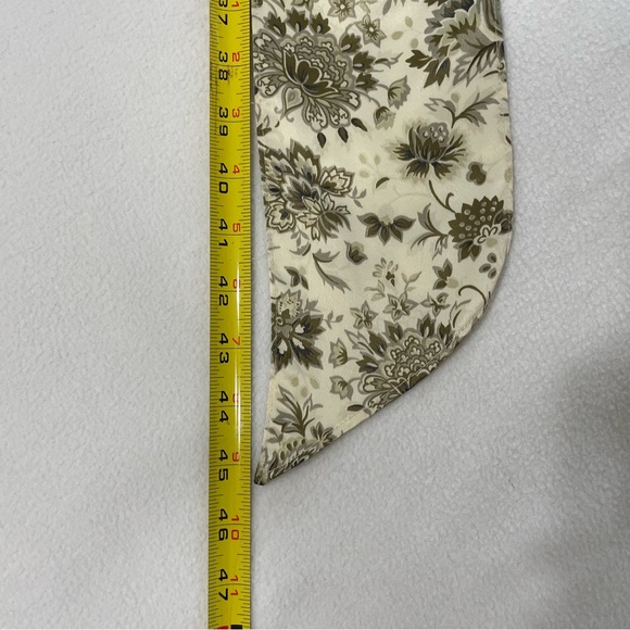 Vintage Silk Satin Tie Front Crop Top Green Floral - Picture 16 of 16